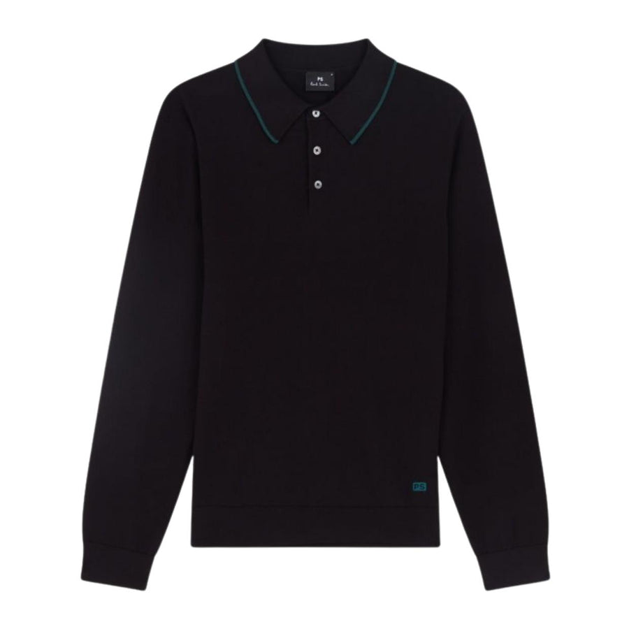 Paul Smith Tipping Black Sweater Polo Shirt