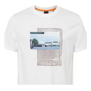 BOSS Graphic Photo Print White T-Shirt
