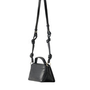 Love Moschino Logo Plaque Top-Handle Black Satchel Bag