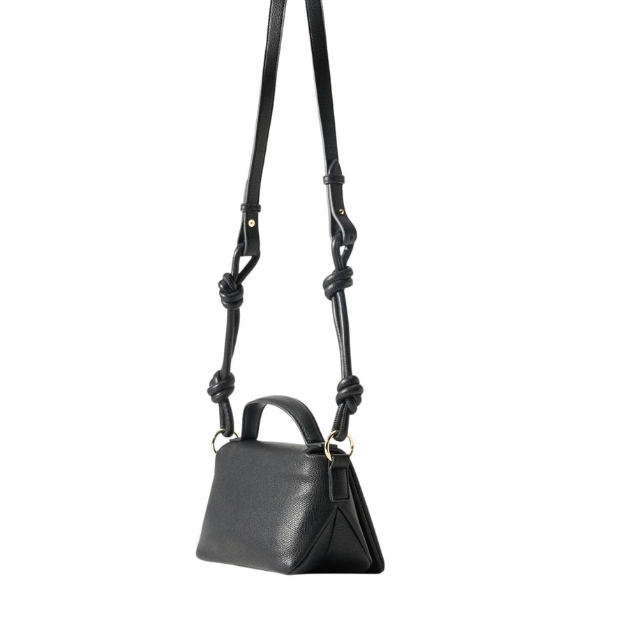 Love Moschino Logo Plaque Top-Handle Black Satchel Bag