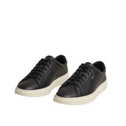 BOSS Kieran Grained-Leather Black Trainers