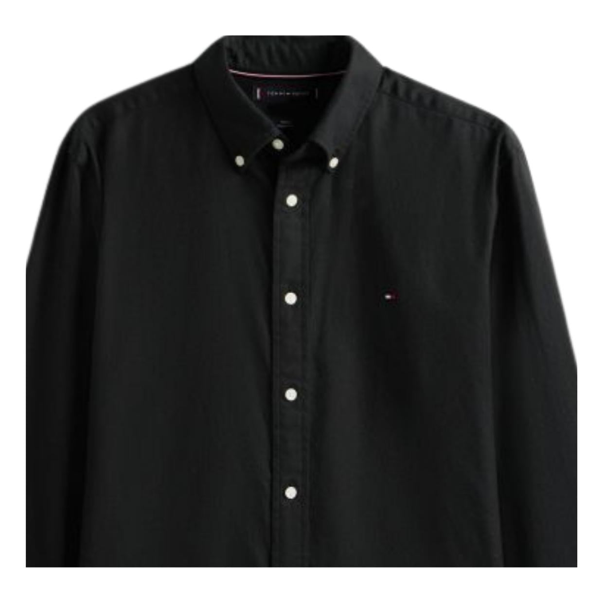 Tommy Hilfiger TH Flex Regular Fit Flannel Black Shirt