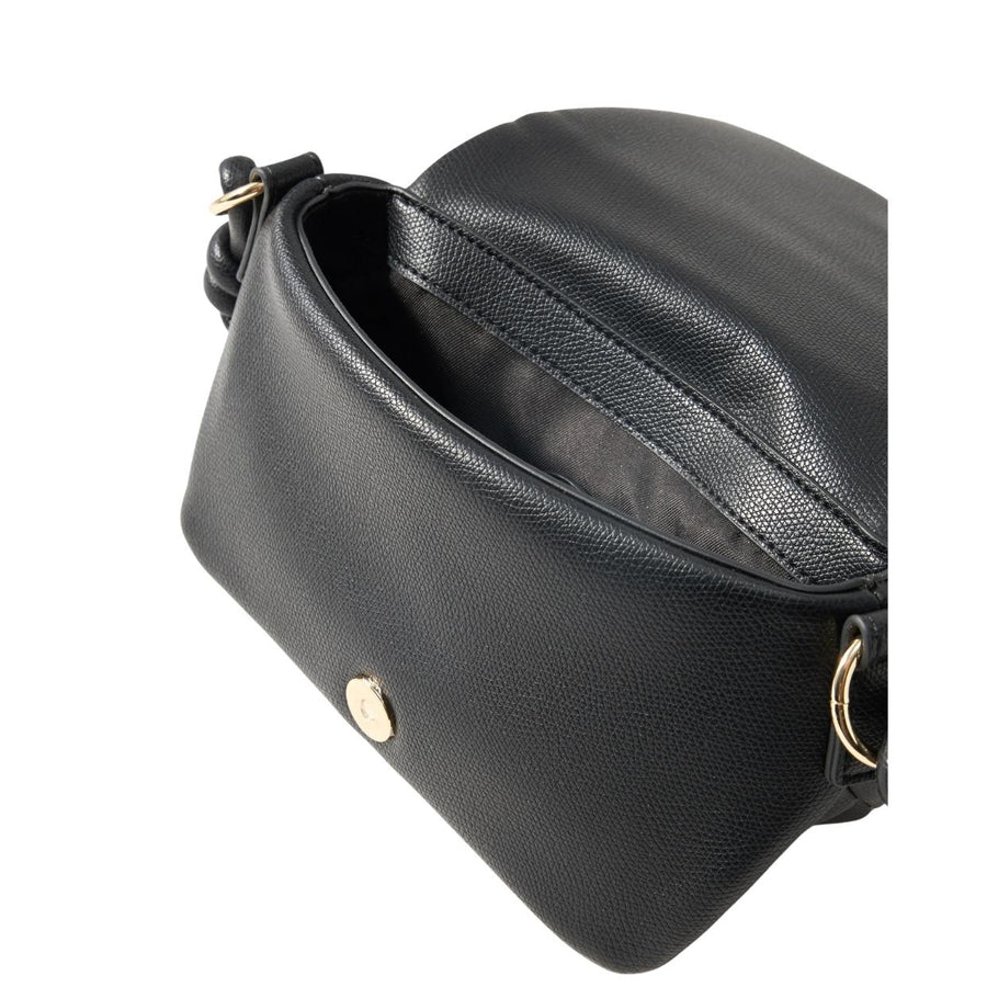 Love Moschino Logo Plaque Top-Handle Black Satchel Bag