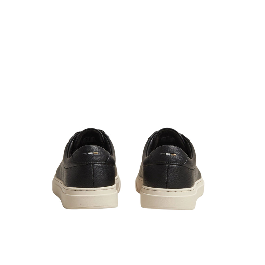 BOSS Kieran Grained-Leather Black Trainers