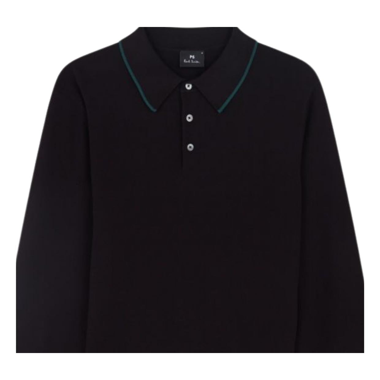 Paul Smith Tipping Black Sweater Polo Shirt
