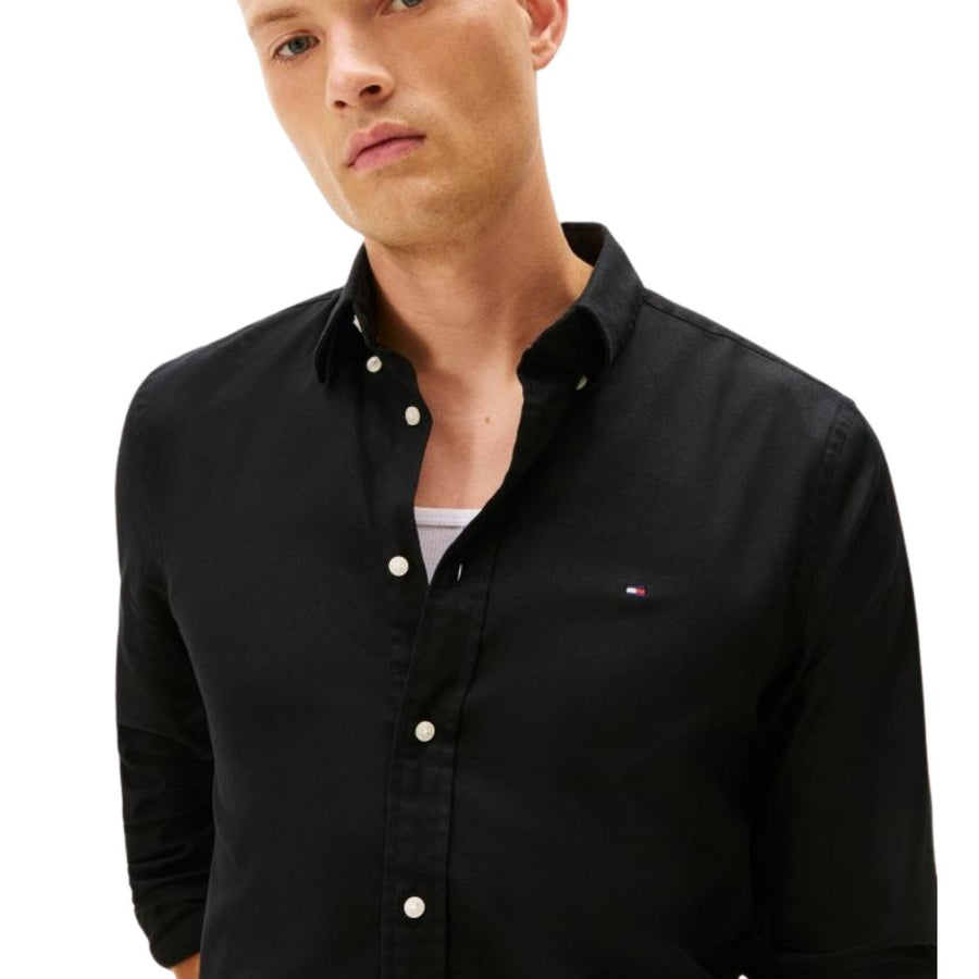 Tommy Hilfiger TH Flex Regular Fit Flannel Black Shirt