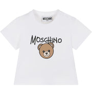 Moschino Baby Teddy Bear Cotton Jersey White T-Shirt