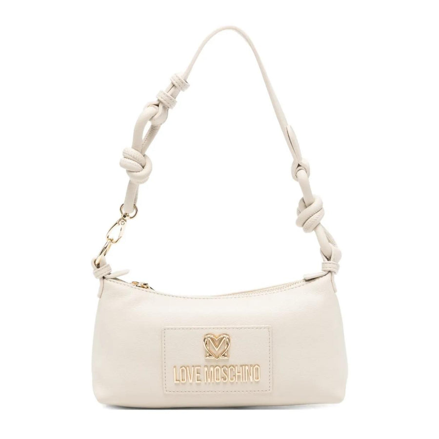Love Moschino Gold-Tone Logo Knotted Strap Ivory Shoulder Bag