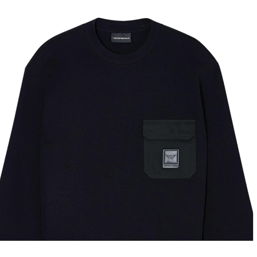Emporio Armani Logo Patch Black Sweatshirt
