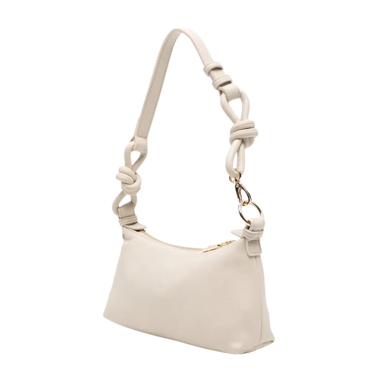 Love Moschino Gold-Tone Logo Knotted Strap Ivory Shoulder Bag