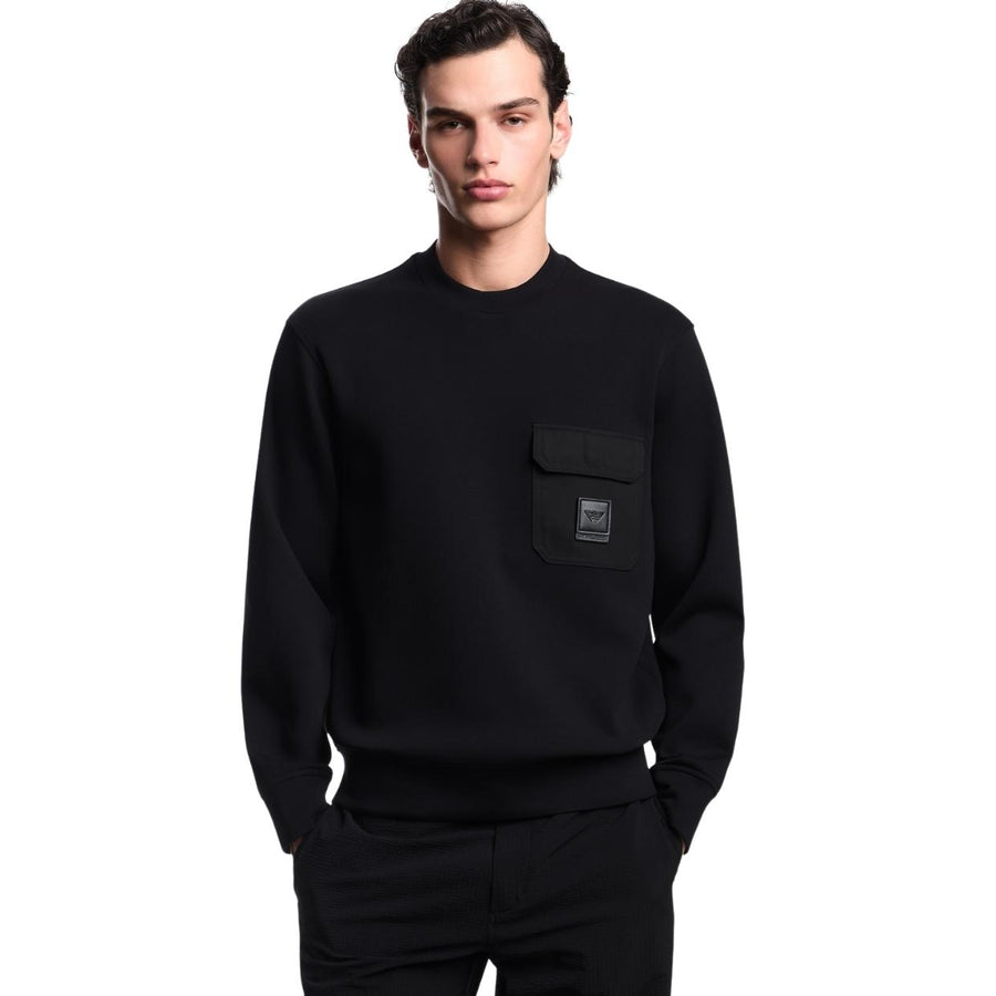 Emporio Armani Logo Patch Black Sweatshirt