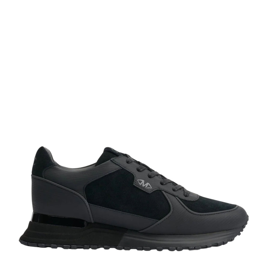 Mallet London Boundary Black Ripple Leather Trainers