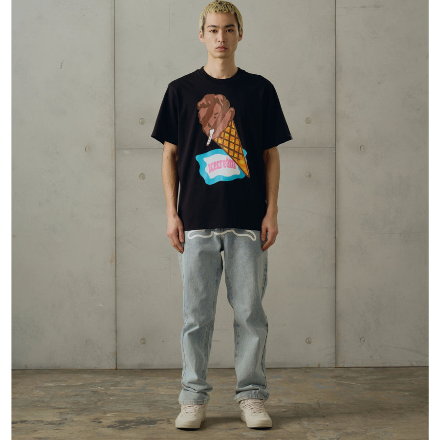 ICECREAM Cone Man Regular Fit Black T-Shirt