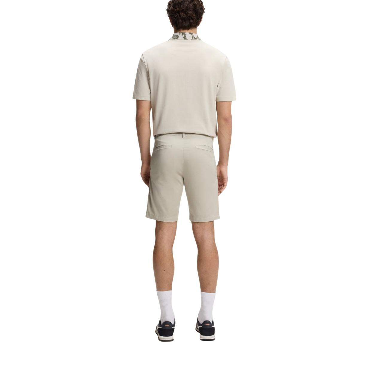 BOSS Slim Fit Stretch Cotton Light Beige Chino Shorts