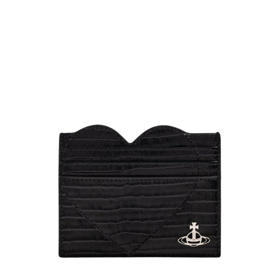 Vivienne Westwood Black Croc Heart Card Holder