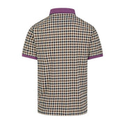 Aquascutum Active Stretch Piquet Club Check Purple Polo Shirt