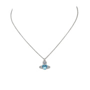 Vivienne Westwood Platinum Aquamarine Light Sapphire Ariella Pendant
