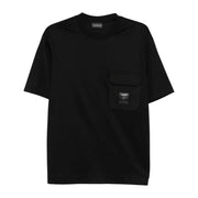 Emporio Armani Logo Patch Lyocell-Blend Black T-Shirt