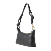 Love Moschino Gold-Tone Logo Knotted Strap Black Shoulder Bag
