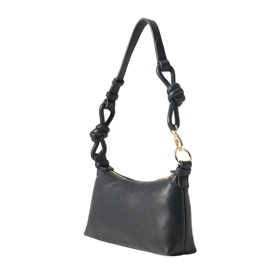 Love Moschino Gold-Tone Logo Knotted Strap Black Shoulder Bag