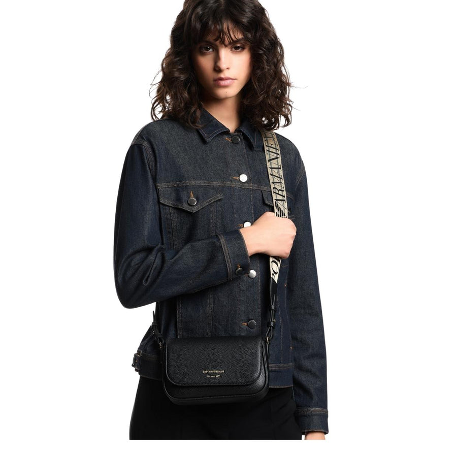 Emporio Armani Mini Black Logo Strap Crossbody Bag