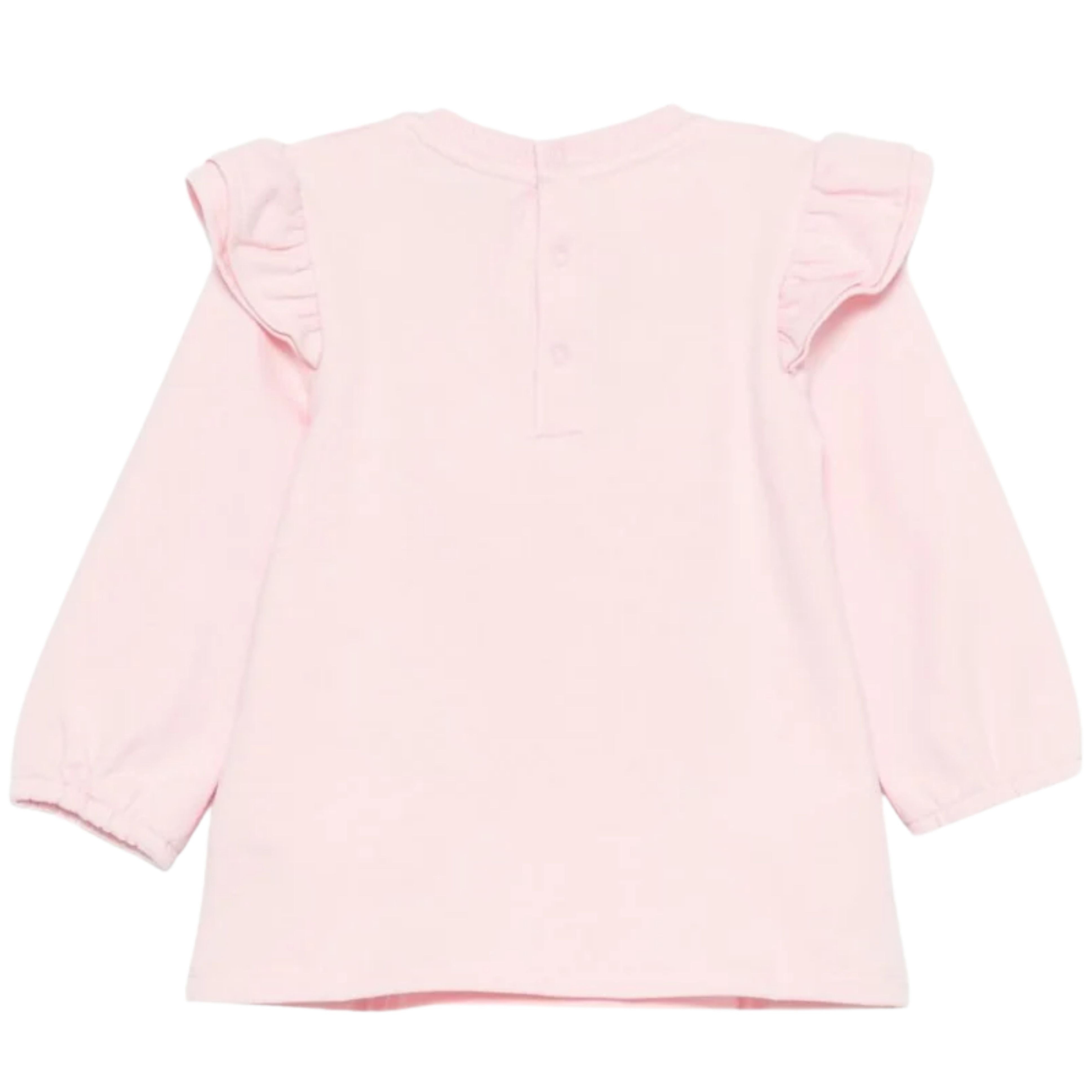 Moschino Baby Print Logo Pink Ruffles Sweat Dress