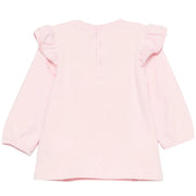 Moschino Baby Print Logo Pink Ruffles Sweat Dress
