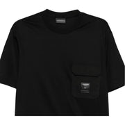 Emporio Armani Logo Patch Lyocell-Blend Black T-Shirt