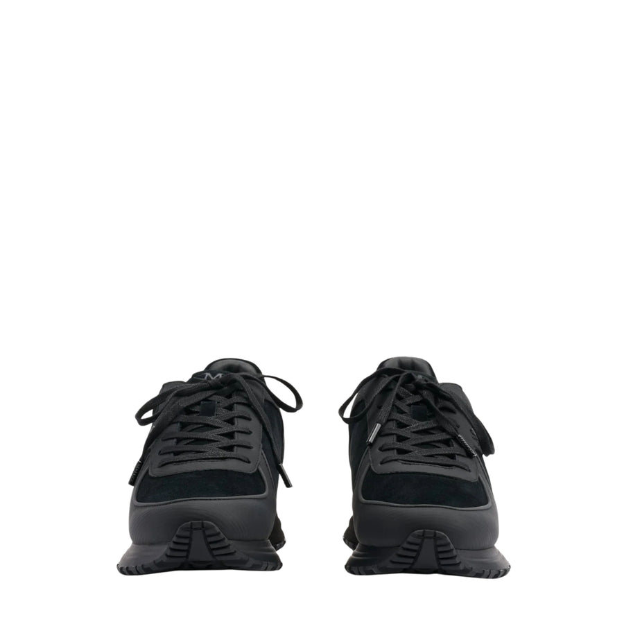 Mallet London Boundary Black Ripple Leather Trainers