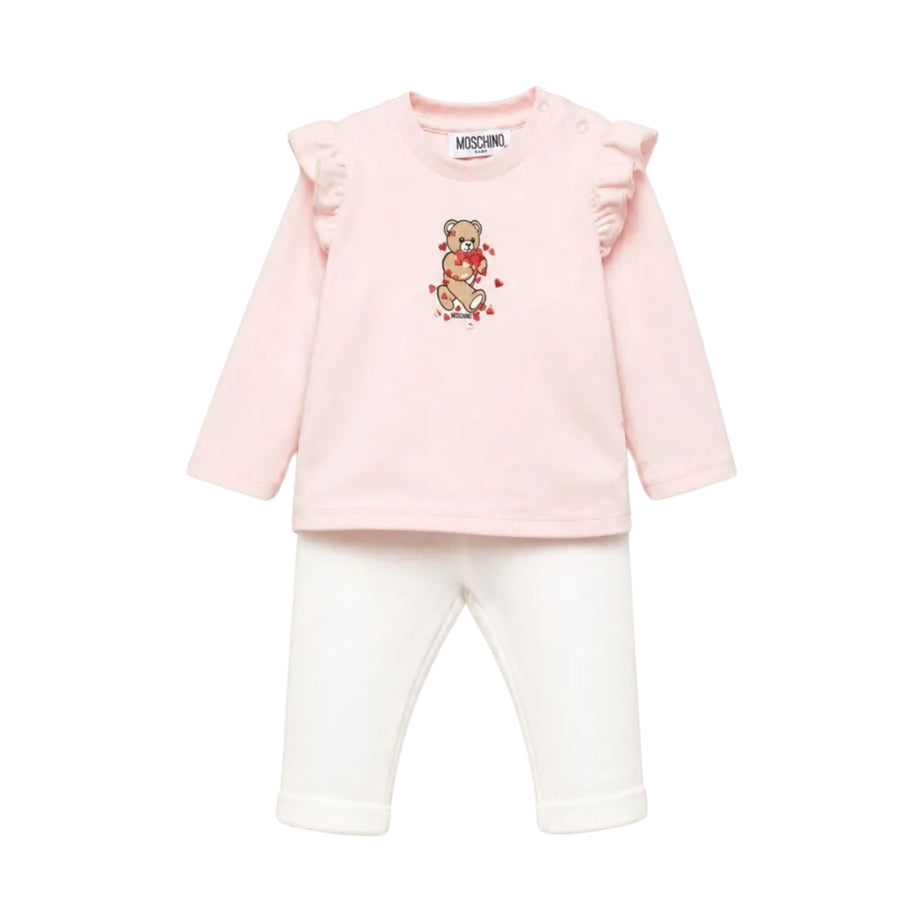 Moschino Baby Teddy Bear Ruffle T-Shirt & Legging Set