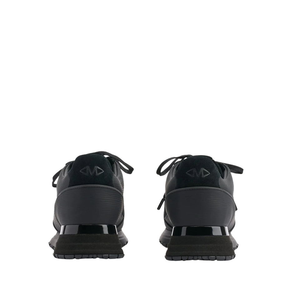 Mallet London Boundary Black Ripple Leather Trainers