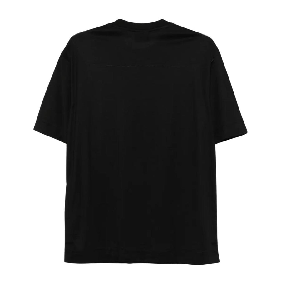 Emporio Armani Logo Patch Lyocell-Blend Black T-Shirt