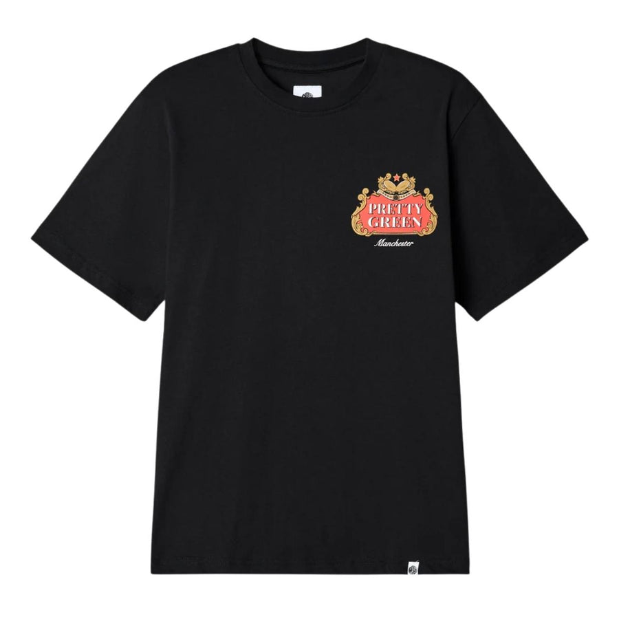 Pretty Green Nelson Graphic Logo Print Black T-Shirt