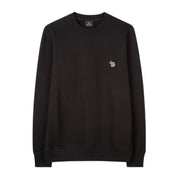 Paul Smith Embroidered Zebra Logo Black Cotton Sweatshirt