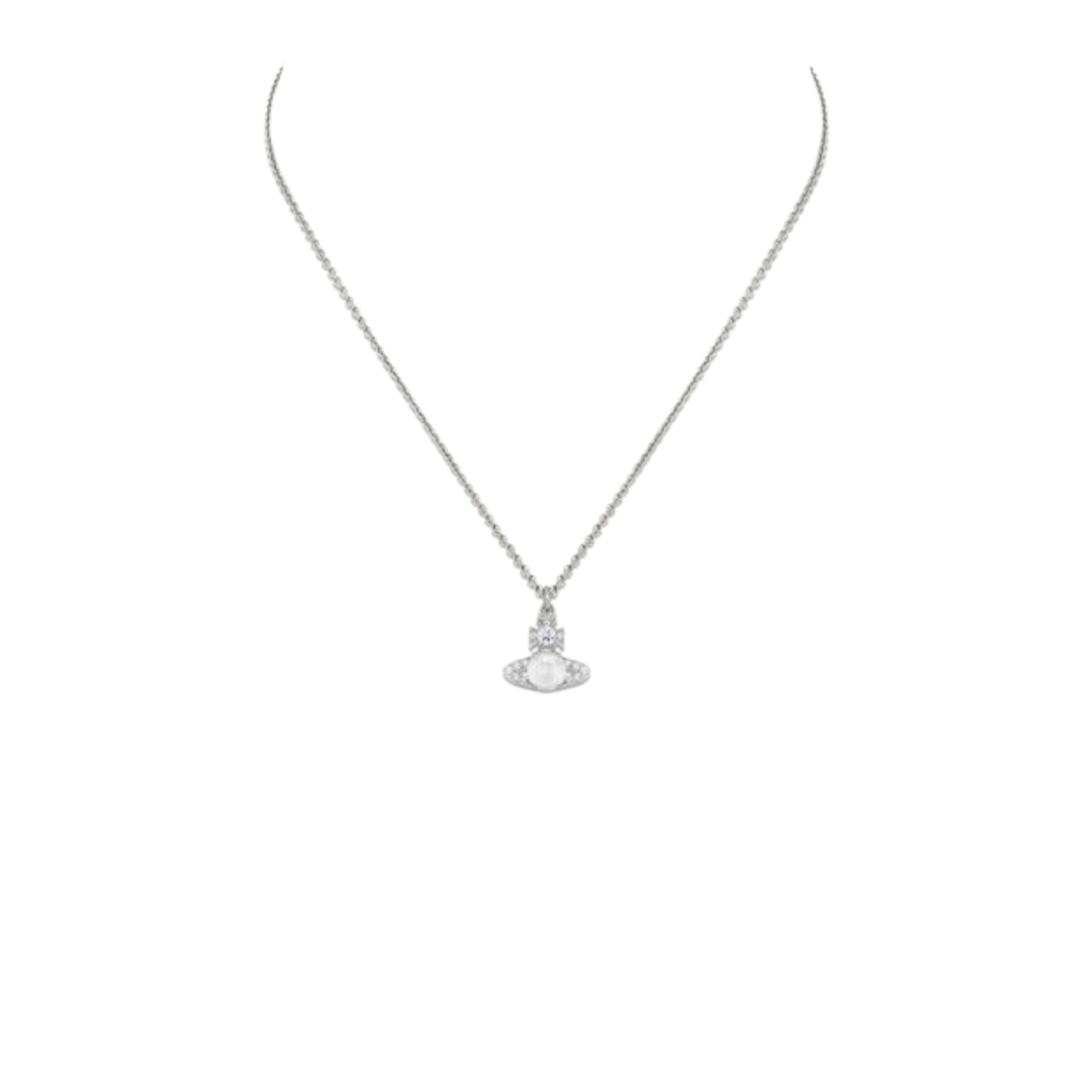 Vivienne Westwood Platinum White Ondina Pendant