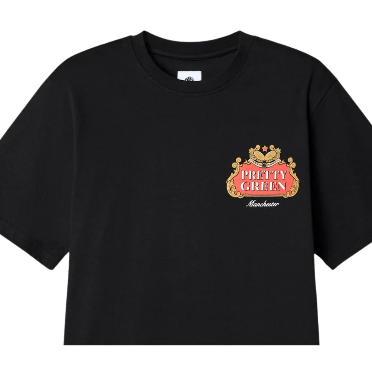 Pretty Green Nelson Graphic Logo Print Black T-Shirt