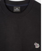 Paul Smith Embroidered Zebra Logo Black Cotton Sweatshirt