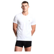 Emporio Armani Print Logo White & Navy Loungewear Two-Pack T-Shirt
