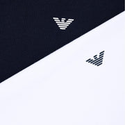 Emporio Armani Print Logo White & Navy Loungewear Two-Pack T-Shirt