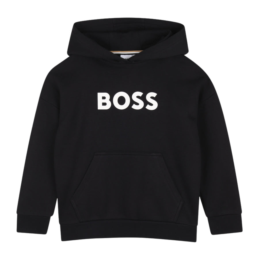 BOSS Kids Contrast Logo Black Hoodie