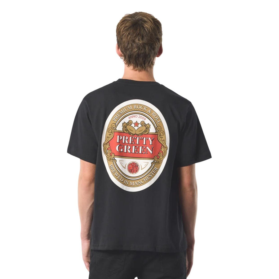 Pretty Green Nelson Graphic Logo Print Black T-Shirt
