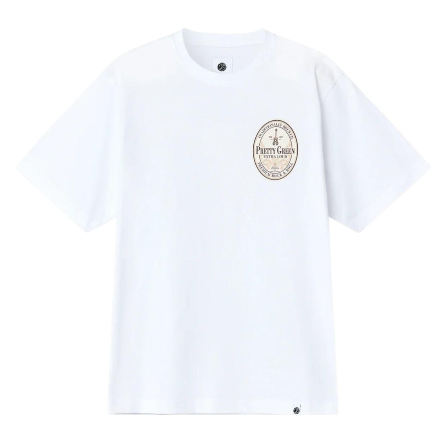 Pretty Green Soft Cotton Jersey White T-Shirt
