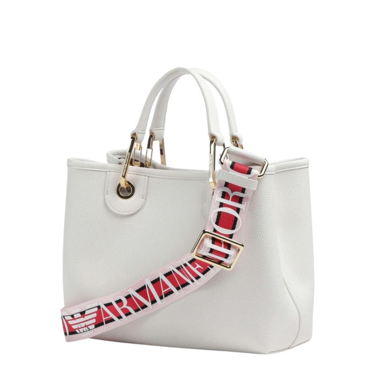 Emporio Armani Deer Print White Small Tote Bag