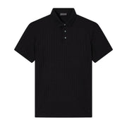 Emporio Armani Jacquard Jersey Black Polo Shirt