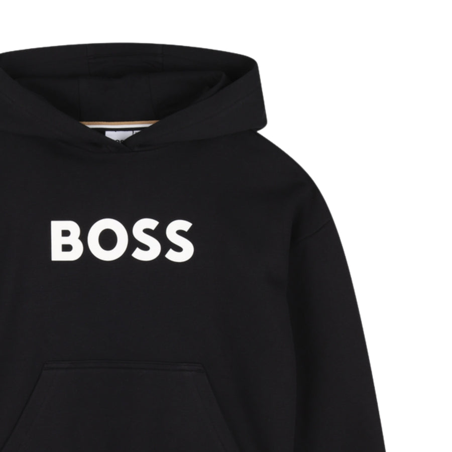 BOSS Kids Contrast Logo Black Hoodie