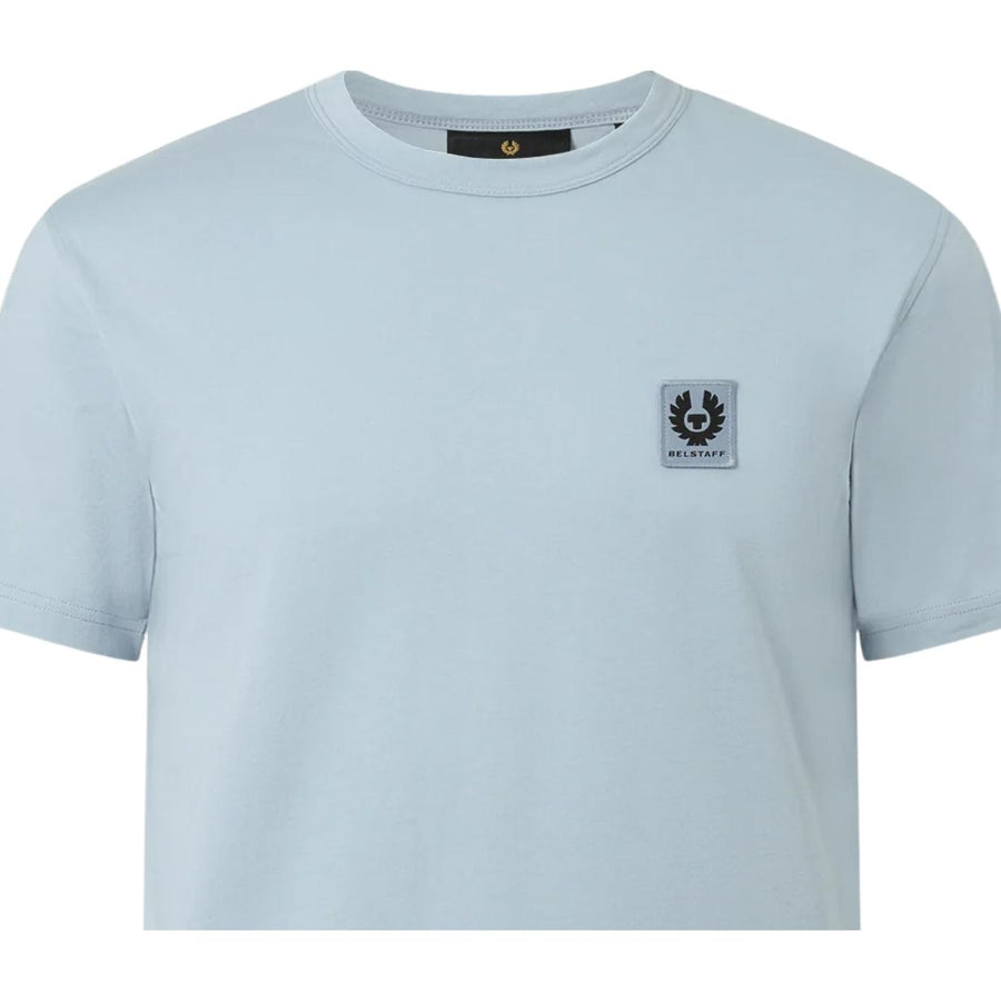 Belstaff Cotton Jersey Patch Logo Mist Blue T-Shirts