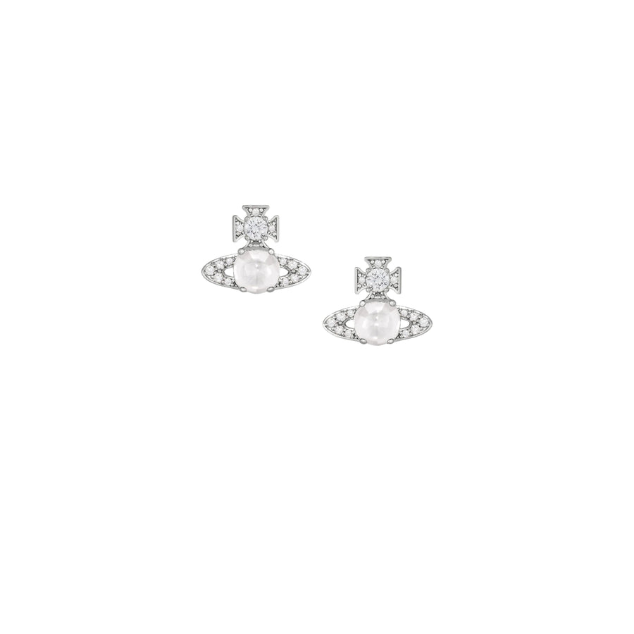 Vivienne Westwood Platinum White Ondina Earrings