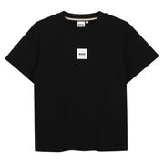 BOSS Kids Logo Patch Cotton Jersey Black T-Shirt