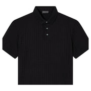 Emporio Armani Jacquard Jersey Black Polo Shirt