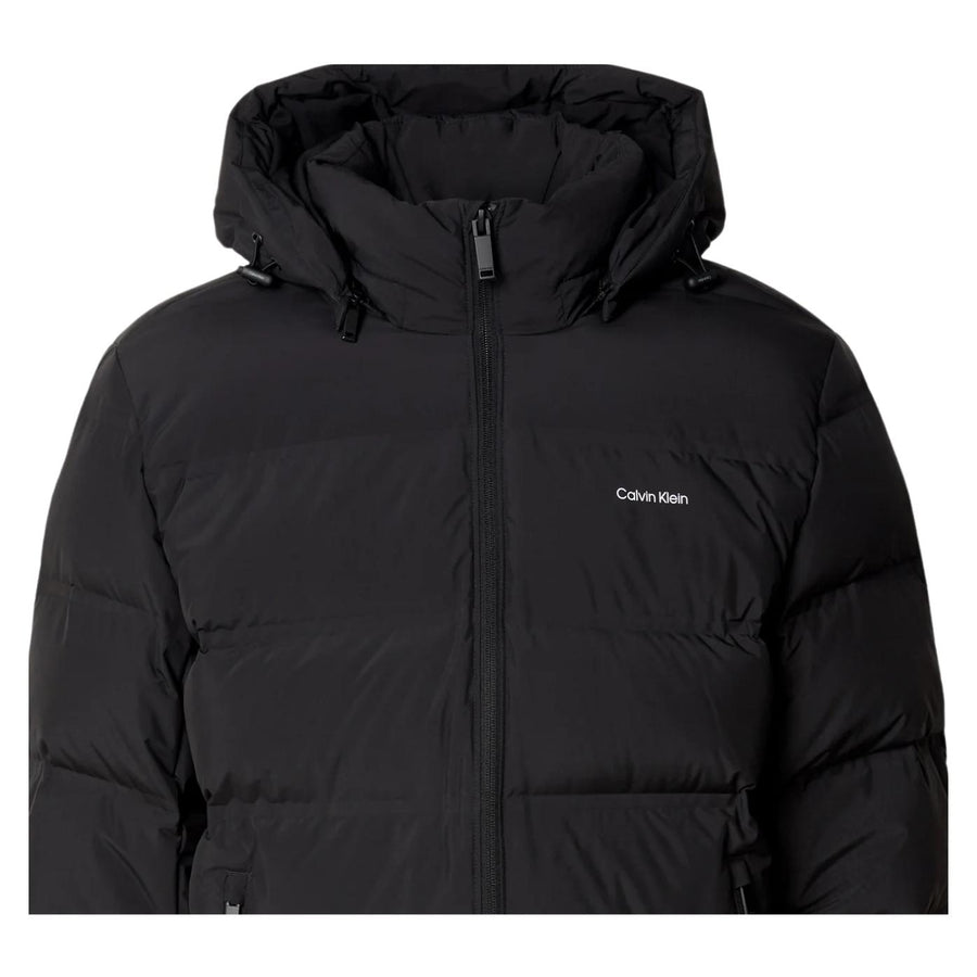 Calvin Klein Bonded Channel Black Hood Down Jacket